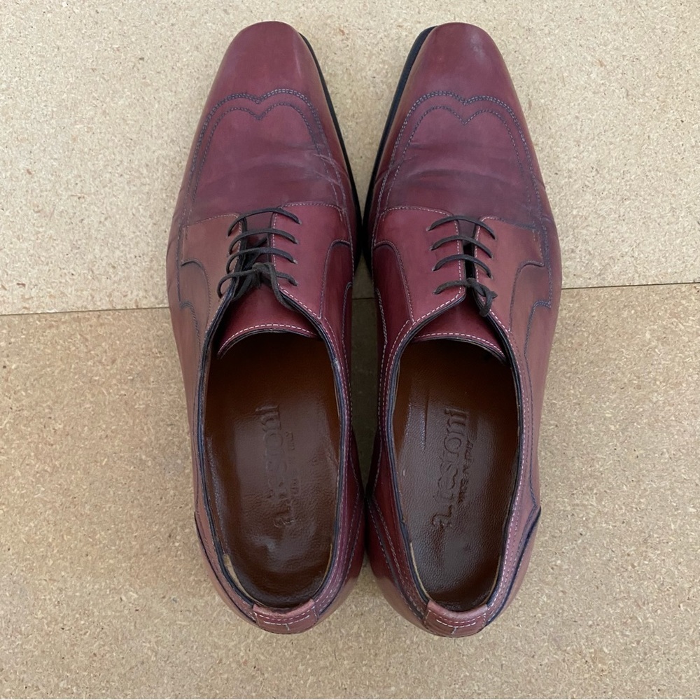 A. Testoni Men's Brown Leather Dress Shoes Lace Up Size 7 - Picture 3 of 8